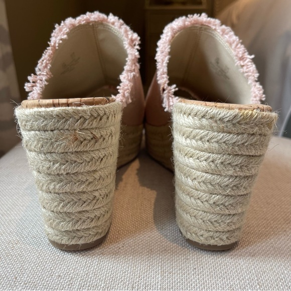 Sam Edelman Pink 'Dina' Frayed Canvas Espadrilles Size 7.5 - Picture 4 of 9